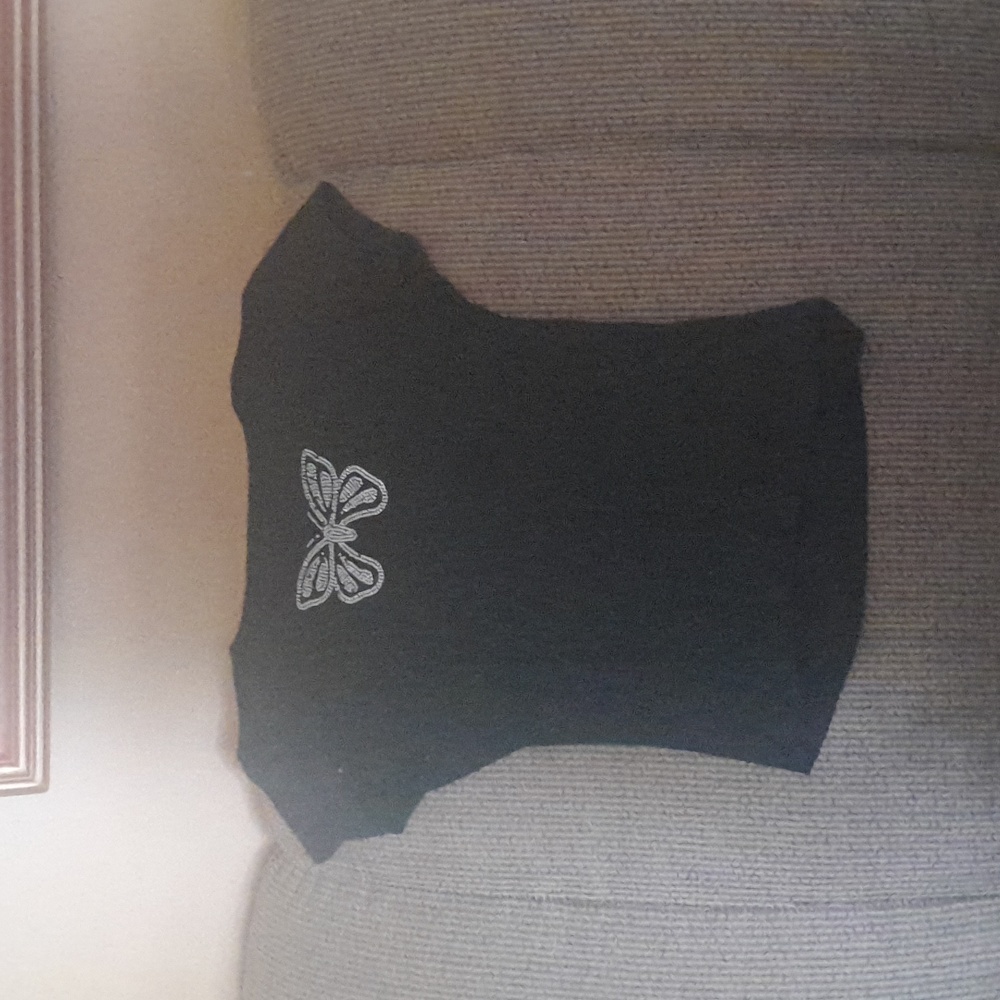 Black butterfly T-shirt